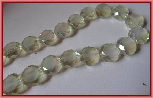Cream AB Facet Glass, 12mm - String of +/-25.