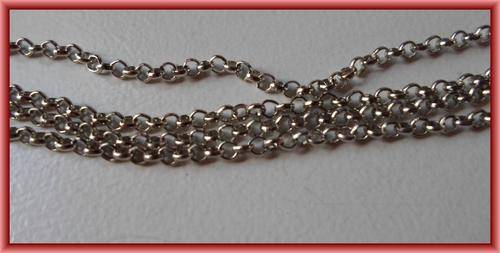 Valentines Knock Down: Nickle Chain, Round Link, 2mm  - Per meter.