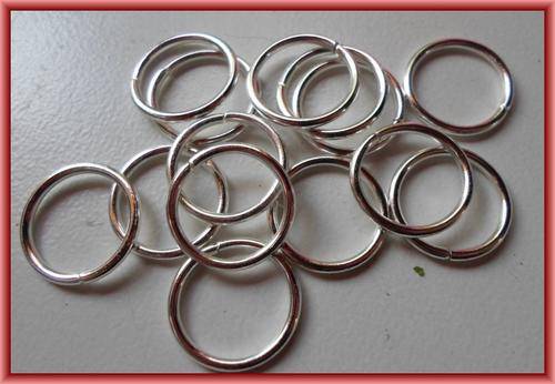 SIlver Tone Jump Rings, 1.5mm x 16mm - Pack of 50.