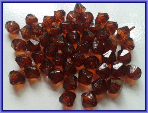 Amber Acrylic Bicone, 6mm - Pack of 50.