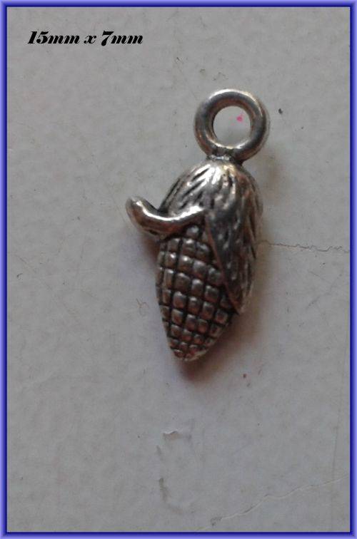 Mielie Charm, 15mm x 7mm  - Pack of 8.