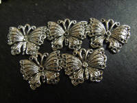Large Nickel Butterfly Charms - Pack of 5.
