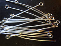 Silver Tone Eyepins, 40mm - Pack of 50.