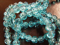 Blue Crackle Glass Rounds, 4mm - Pack of 50.
