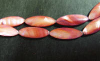 Burgandy Shell Ovals, 30mm x 11mm  - Pack of 5.