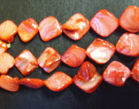 Red Shell Beads, +/- 15mm  - Pack of 5.