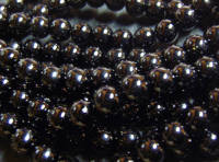 Black Glass Pearls, 10mm - Pack of 10.