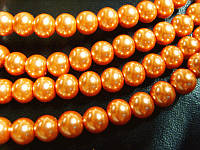 Tropical Tangerine Glass Pearls, 6mm - String of +/- 150.