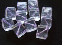 Acrylic Purple Line Through Cube, 12mm - Pack of 10.