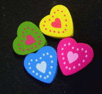 Assorted Wood Hearts - Pack of 5.