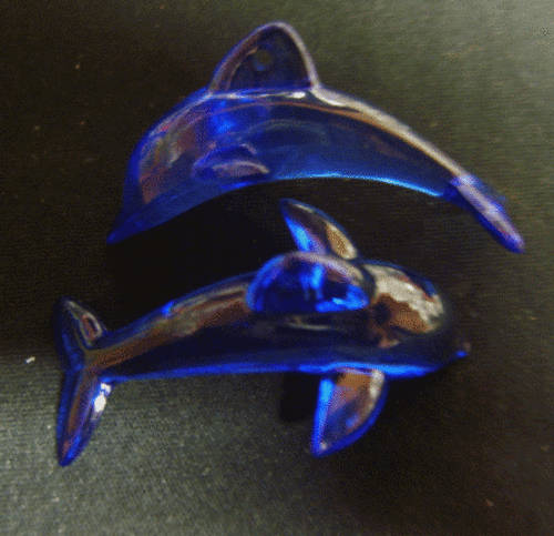 Acrylic Dolphin Beads, 50mm x 31mm - Pack of 5.