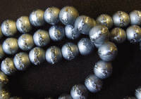 Grey Miracle Lined, 8mm - Per String ( +/-100 beads).