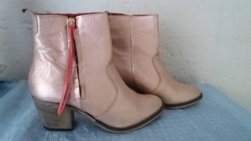 Bull Boxer Designer Boots Size 5 Dusty Pink/Gold Shimmer