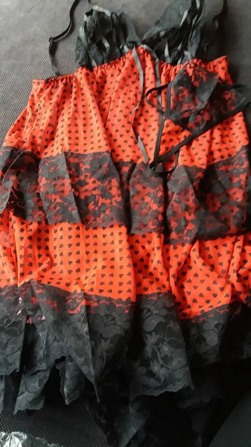 Red and Black Babydoll with g-string - XL/XXL