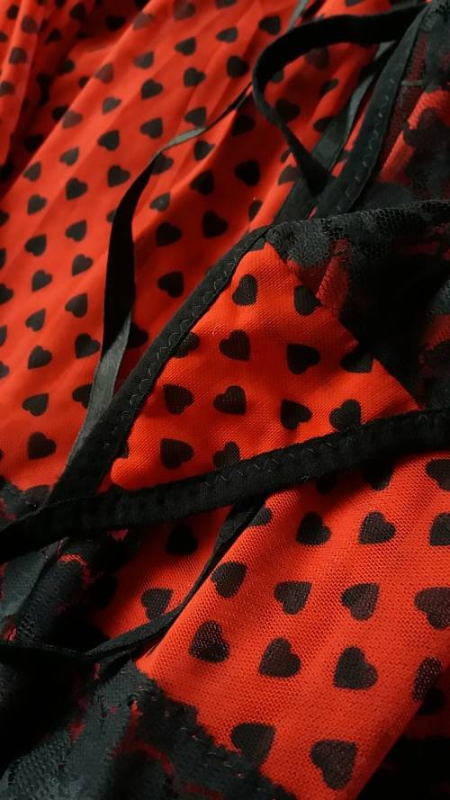 Red and Black Babydoll with g-string - XL/XXL