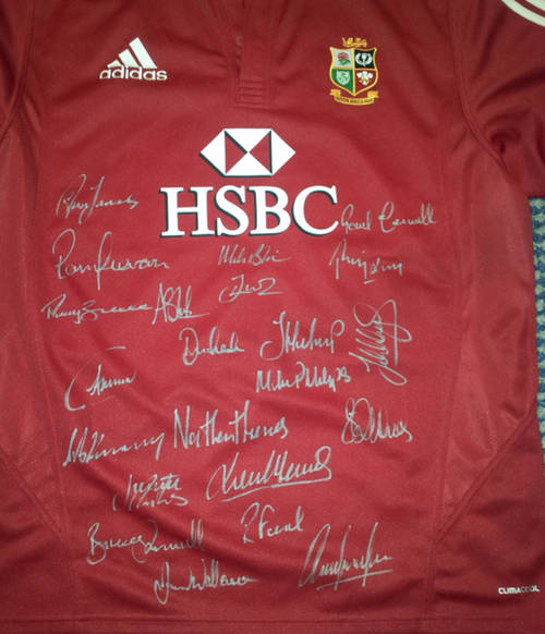 2009 BRITISH AND IRISH LIONS SQUAD SIGNED RUGBY JERSEY-RARE +COA