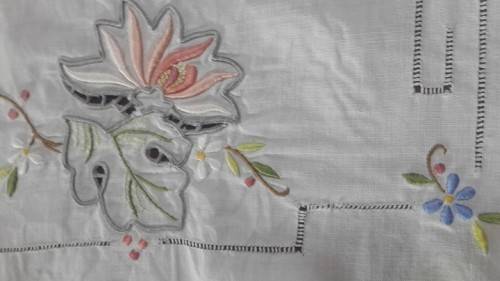 Lovely tray cloth! Detailed!