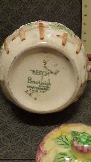 `Beech` Brentleigh Ware Staffordshire England pot with lid and handles pottery