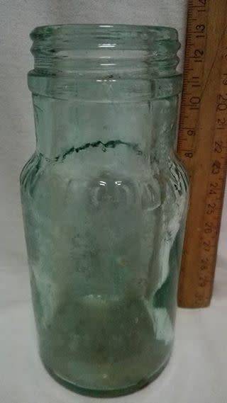 Green glass old bottle