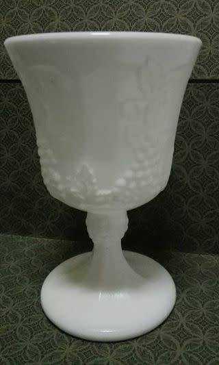Milk glass footed vase