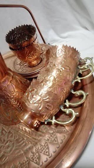 Copper Turkish coffee set - see pics
