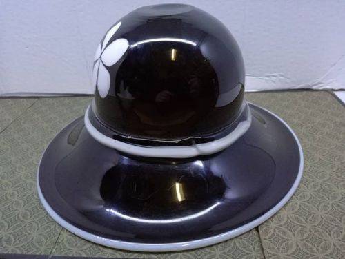 Black and white glass hat!! LOOK!!