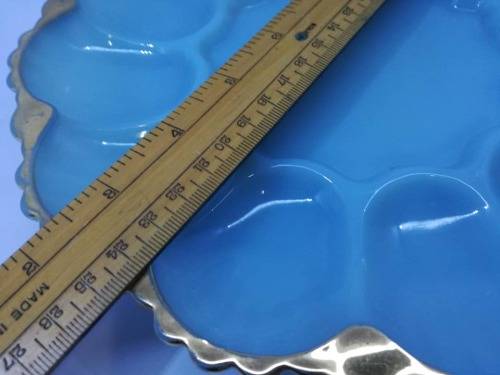 Blue milk glass egg platter