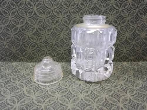 Cut glass salt pot - all glass-top as well