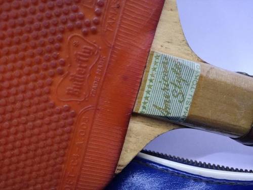 Butterfly tennis table bat and carry-bag - well used - Vintage
