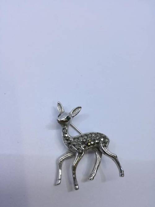 Gorgeous deer marcasite  brooch! - Look!