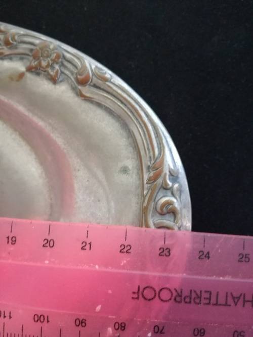 Vintage SILVER PLATED UNITY on copper  oval platter