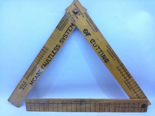 Vintage McCabe Faultless System of Cutting Dressmaking / Tailoring Wooden Ruler
