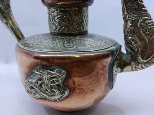 ORNATE Copper/Brass DRAGON TEAPOT Persian Repousse DALLAH coffee/Tea Pot