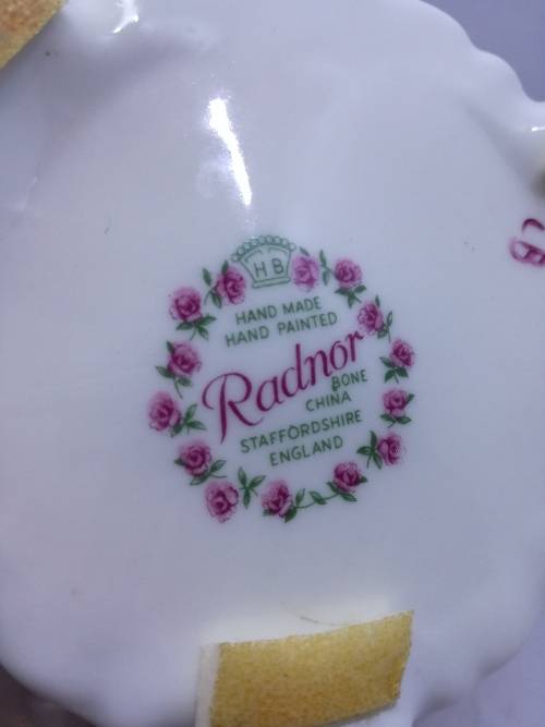 Vintage Porcelain Radnor Bone China Flowers Staffordshire England - Flowers all intact, vase cracked