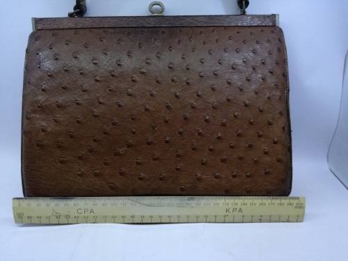 Vintage Corbeau ostrich leather handbag! LOOK!