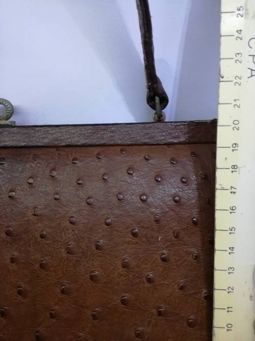 Vintage Corbeau ostrich leather handbag! LOOK!