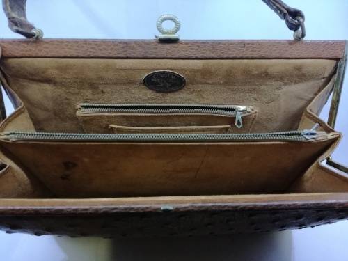 Vintage Corbeau ostrich leather handbag! LOOK!