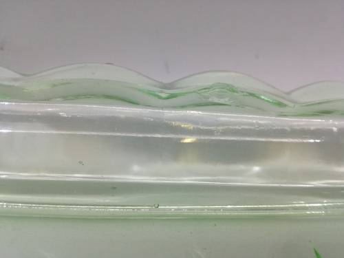 Beautiful Vintage Uranium Glass Rectangle vanity Tray - one insignificant chip