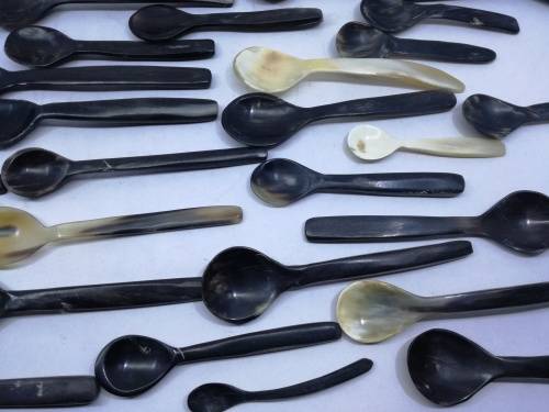 Cow horn spoon collection