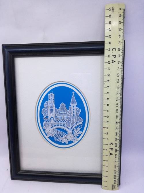 Framed handmade lace