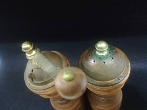 Vintage Tivoli Salt and Pepper grinder - Wood and Copper