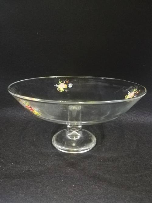Vintage Arcoroc France footed glass bowl