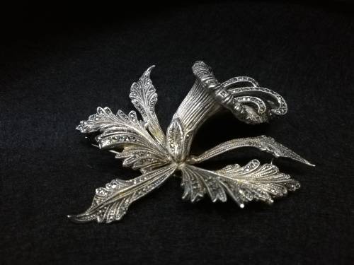 Big marcasite flower brooch