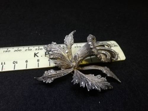 Big marcasite flower brooch