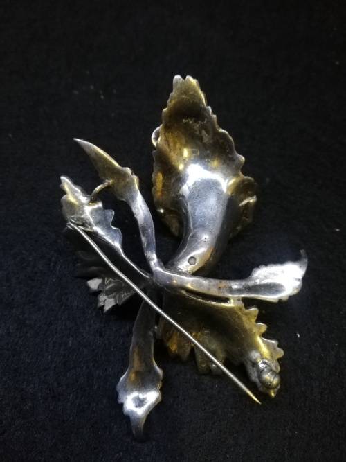 Big marcasite flower brooch
