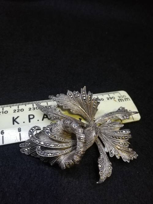 Big marcasite flower brooch