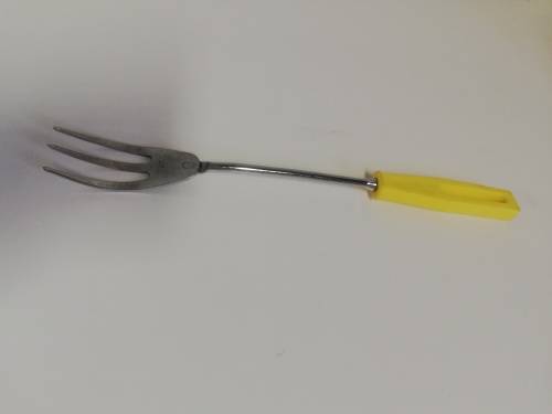 Vintage Skyline chrome fork with yellow handle