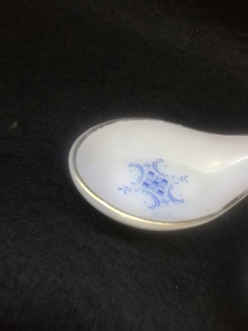Milk glass Chinese soup spoons