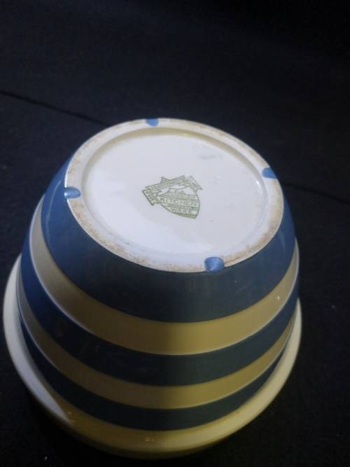 T G GREEN CORNISH BLUE STRIPE MIXING POURING BOWL