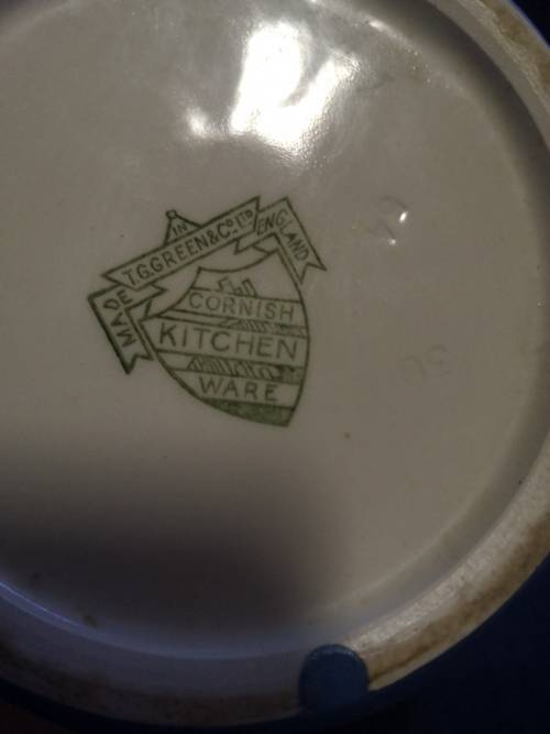 T G GREEN CORNISH BLUE STRIPE MIXING POURING BOWL